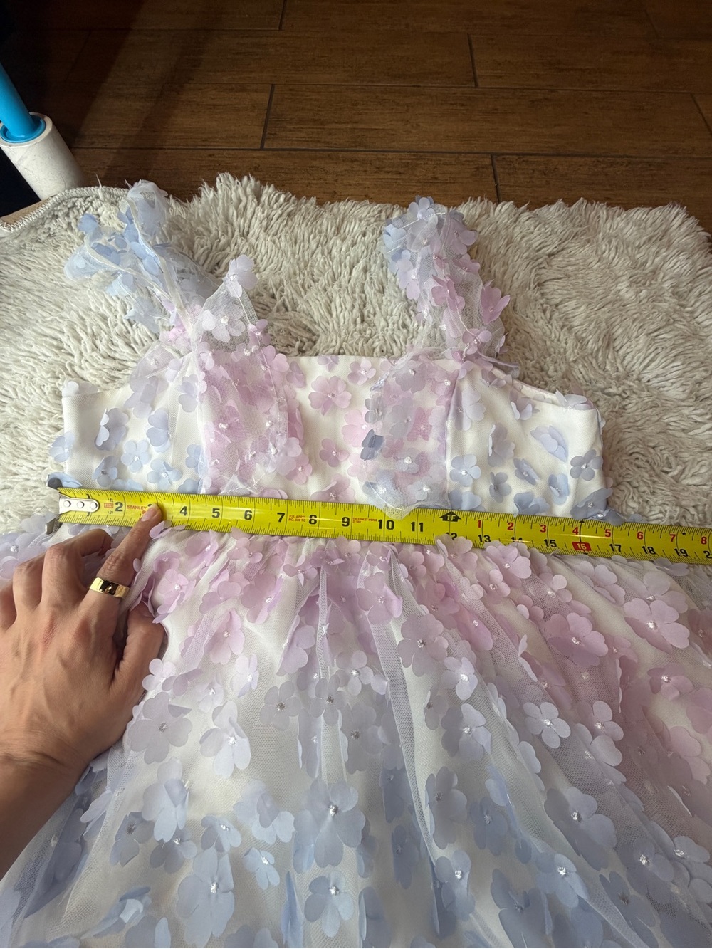 Storia Blue & Purple 3D Petal Babydoll Dress - Picture 12 of 13
